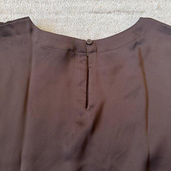 LOFT Brown Satin Blouse NWT - Picture 6 of 7